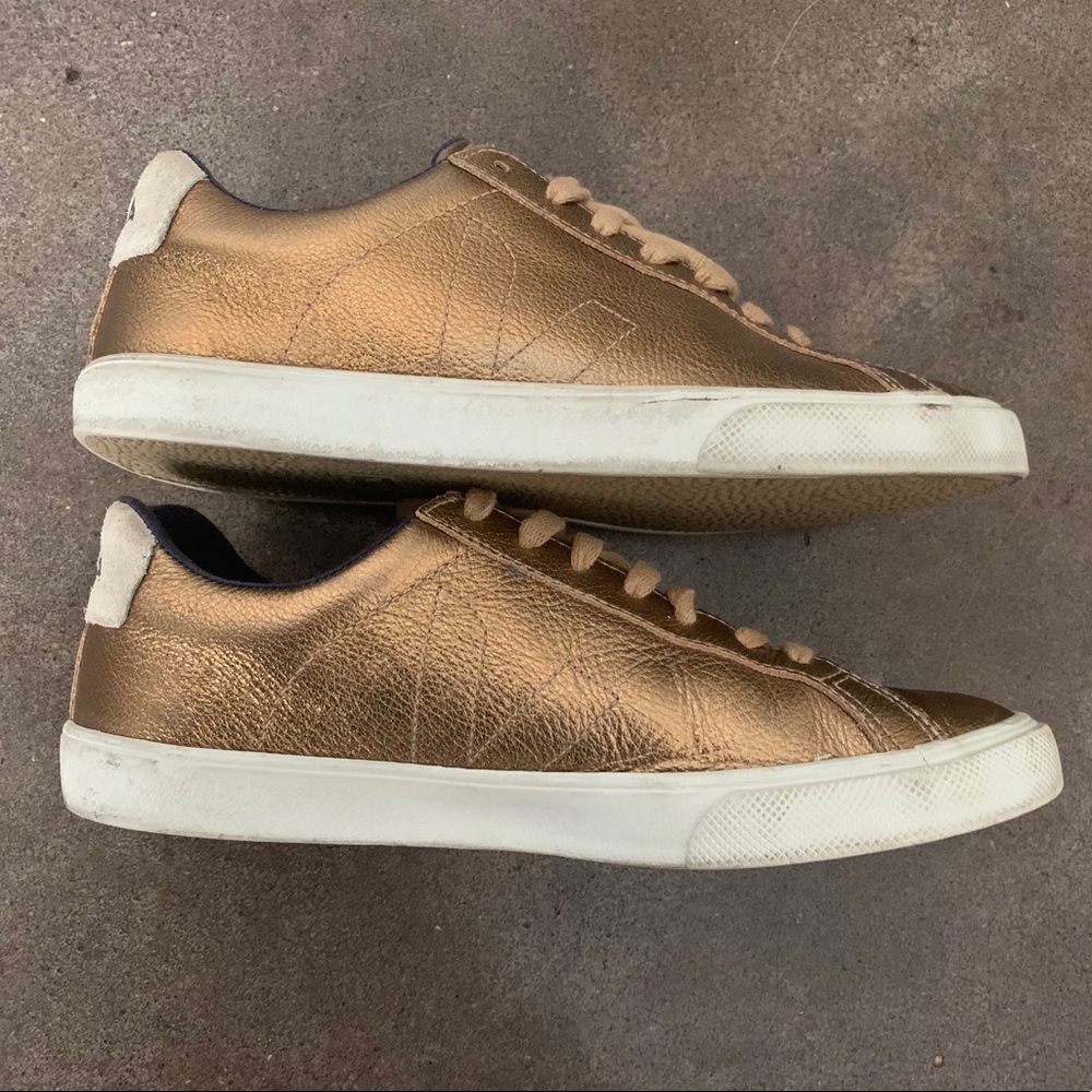 Veja Leather Metallic Gold/Bronze Shoes